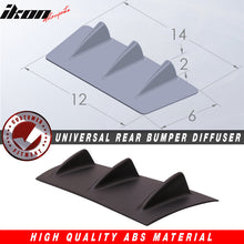 Load image into Gallery viewer, Universal 14" x 6" Ikon Style Matte Black Rear Bumper Lip Diffuser ABS