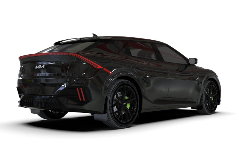 Rally Armor 25-26 Kia EV6 Base Light/GT/GT-Line Black Mud Flap - Metallic Black Logo