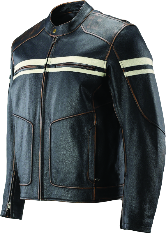 Kuryakyn By River Road Hoodlum Vintage Leather Jacket Black - Small