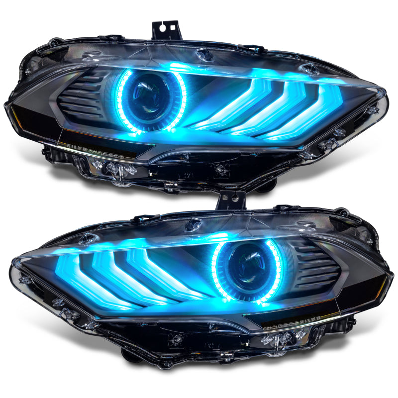 Oracle Lighting 18-23 Ford Mustang Dynamic ColorSHIFT LED Headlights - Black Series NO RETURNS