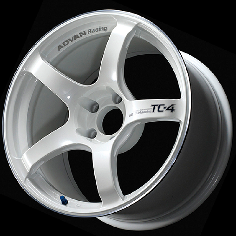 Advan TC4 18x7.5 / +48 Offset / 5-114.3 / 73mm Bore / Racing White Metallic & Ring