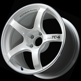 Advan TC4 18x10.5 / +15 Offset / 5-114.3 / 73mm Bore / Racing White Metallic & Ring