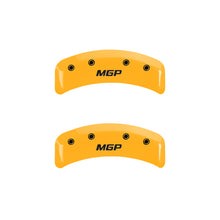 Load image into Gallery viewer, MGP 4 Caliper Covers Engraved Front &amp; Rear MGP Yellow Finish Black Char 1997 Chevrolet Camaro