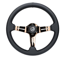 Load image into Gallery viewer, NRG Light Weight Gaming Steering Wheel - Spllitz 350mm 3 Rose Gold Spokes Slits - Leather