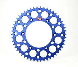 Renthal 17-23 Husqvarna TE 150/FC 450/FX 450/FE 501 Rear Grooved Sprocket - Blue 520-48P Teeth