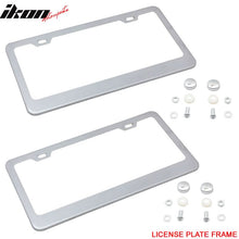 Load image into Gallery viewer, 2PC Chrome Steel License Plate Frame + Screw Cap Car Truck Van SUV