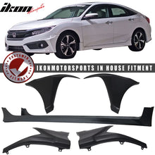Load image into Gallery viewer, Fits 16-18 Honda Civic HF-P Front + Rear Bumper Lip + Side Skirts PP