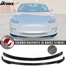 Load image into Gallery viewer, 2017-2023 Tesla Model 3 IKON Front Lip + Trunk Spoiler CF