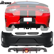 Load image into Gallery viewer, 2015-2023 Dodge Charger Black Rear Diffuser Lip Smoke Brake Light PP