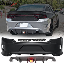 Load image into Gallery viewer, 2015-2023 Dodge Charger Black Rear Bumper Diffuser Red Brake Light PP