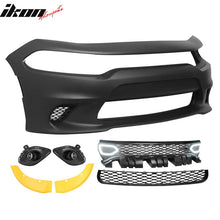 Load image into Gallery viewer, 2015-2023 Dodge Charger Black Front Bumper Foglights Grille Lights PP