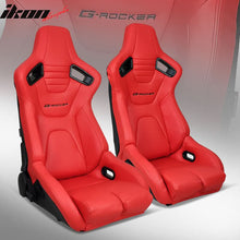 Load image into Gallery viewer, Universal Reclinable Bucket Racing Seat Dual Slider PU Carbon Leather