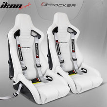 Load image into Gallery viewer, Universal White Bucket Racing Seat Dual Slider Buckle Style Belt PU