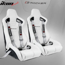Load image into Gallery viewer, Universal White Bucket Racing Seat Dual Slider Buckle Belt Gray PU