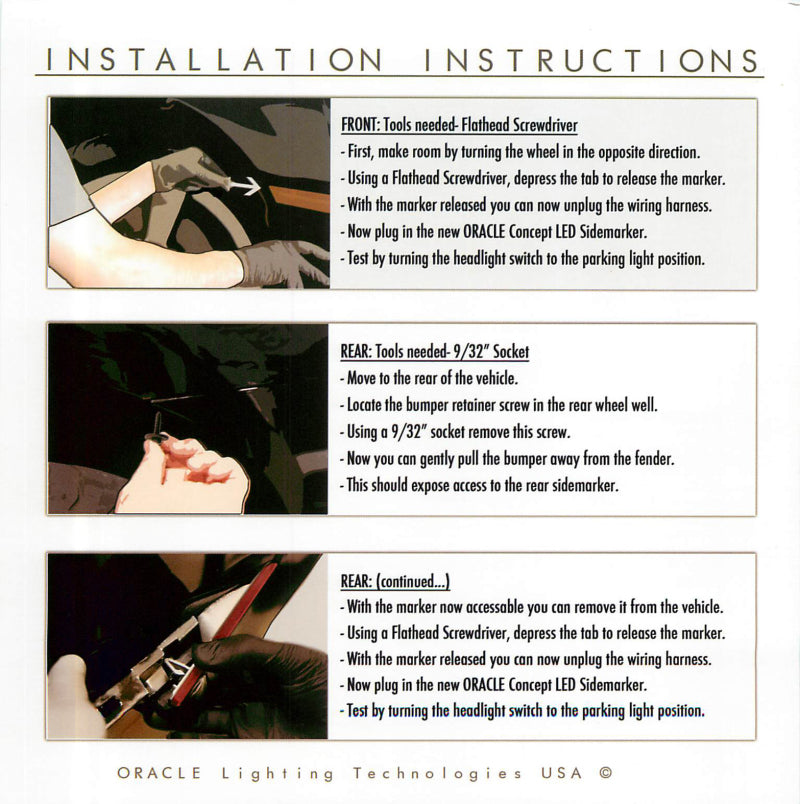 Oracle 10-15 Chevrolet Camaro Concept Sidemarker Set - Tinted - No Paint NO RETURNS