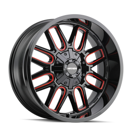 Mayhem 8107 Cogent 22x10 / 8x165.1 BP / -19mm Offset / 130.8mm Hub Gls Blk Mill Prism Red Wheel
