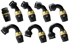 Load image into Gallery viewer, GReddy AN16 120 DEGREE HOSE END SWIVEL BLACK/GOLD ANODIZED