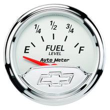 Load image into Gallery viewer, AutoMeter Gauge Fuel Level 2-1/16in. 240 Ohm(e) to 33 Ohm(f) Elec Chevrolet Heritage Bowtie