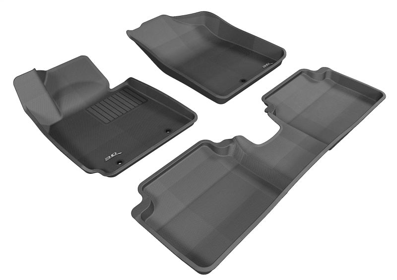 3D MAXpider 2012-2017 Hyundai Veloster Kagu 1st & 2nd Row Floormats - Black