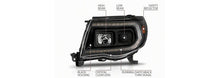 Load image into Gallery viewer, Raxiom 05-11 Toyota Tacoma Axial Series Switchback Projector Headlights- Black Housing- Clear Lens