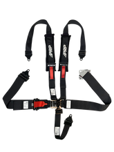 Load image into Gallery viewer, PRP 5 Pt Harness Latch and Link with 2in Shoulders-3in Lap Belts and Ratchet Straps SFI 16.1- Black