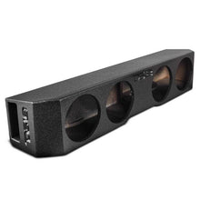 Load image into Gallery viewer, DS18 4 x 8in Forward Firing Underseat Ported Box Subwoofer Enclosure -Black Spray Liner Paint Finish