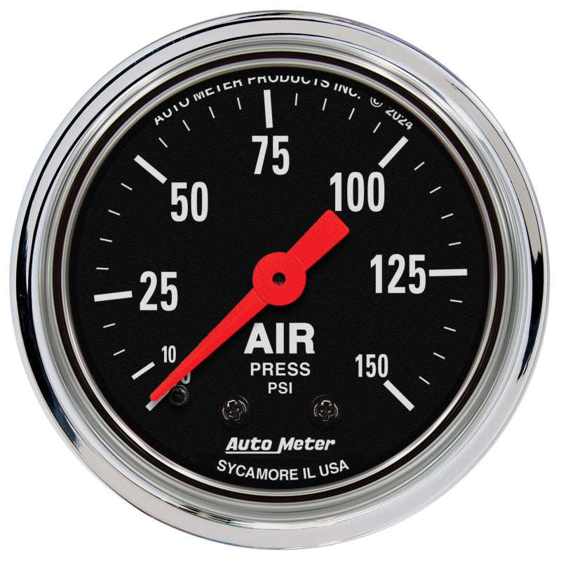 AutoMeter Gauge Air Pressure 2-1/16in. 150 PSI Mechanical Traditional Chrome