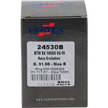 Load image into Gallery viewer, Vertex Piston 04-11 KTM 105 SX 105cc Cast Race Evolution Stroker Piston Kit 112cc 15mm