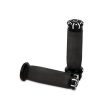 Load image into Gallery viewer, Burly Brand 08-24 H-D TBW Set Hawk Billet Handle Grip Set - Black Machined