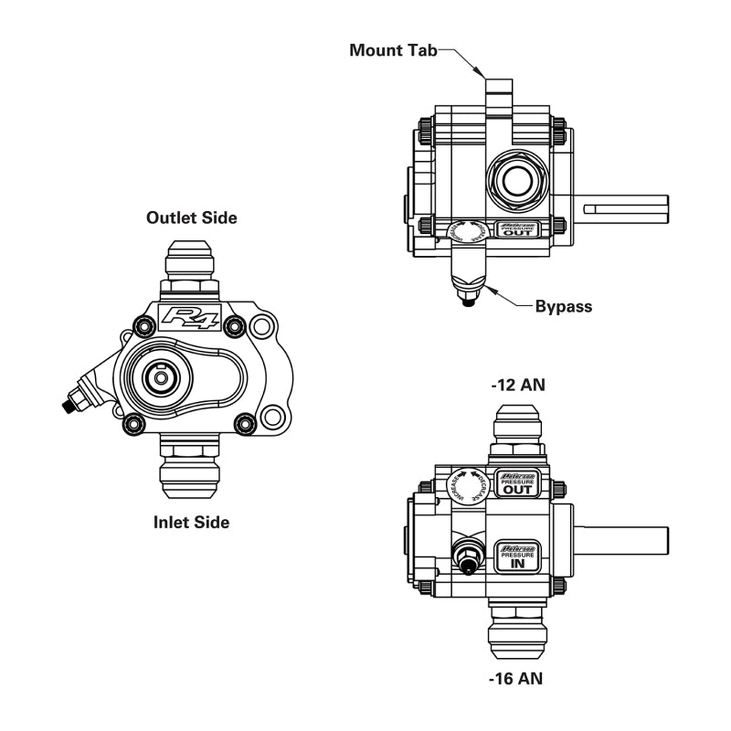 Peterson Fluid Systems R4 1-Stage Oil Pump - Right Side Mount - HV - Rear Drive