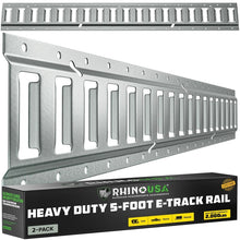 Load image into Gallery viewer, 5Ft E-Track Tie-Down Rails, Silver (2 Pack)