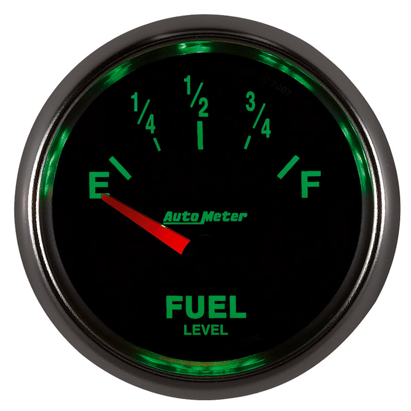 AutoMeter Gauge Fuel Level 2-1/16in. 240 Ohm(e) to 33 Ohm(f) Elec Gs
