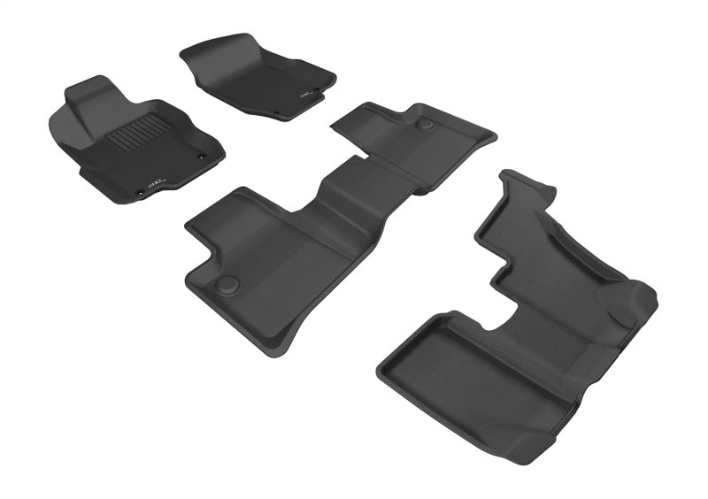 3D MAXpider 2007-2012 Mercedes-Benz GL-Class X164 Kagu 1st & 2nd & 3rd Row Floormats - Black