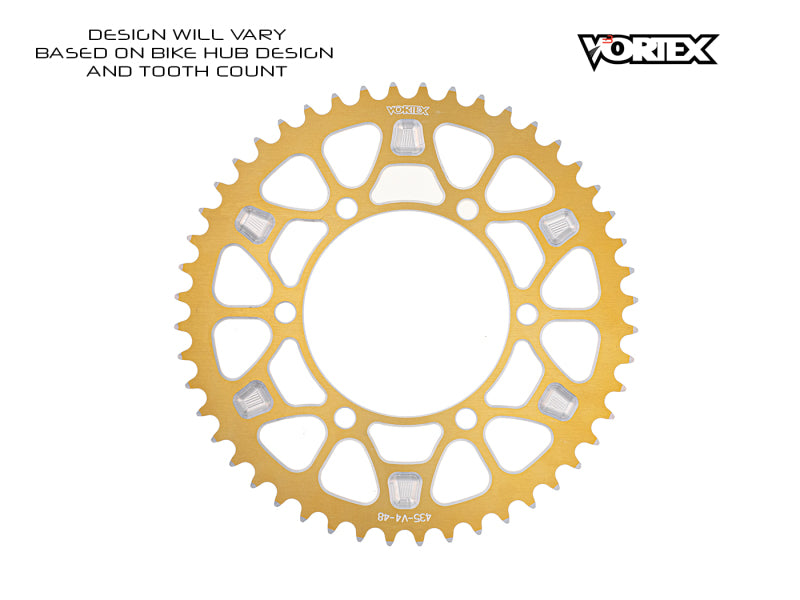Vortex Racing V4 45 Tooth 525 Rear Sprocket - Gold