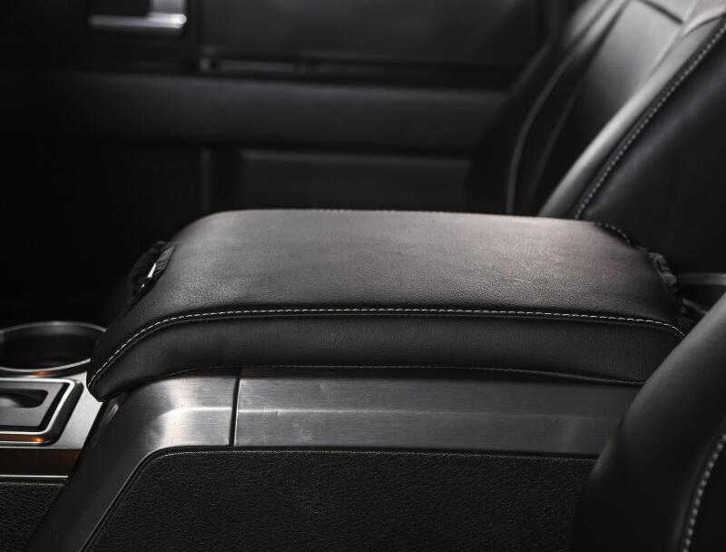 PRP 10-14 Ford Raptor  Center Console Cover- Black with Silver Stitch