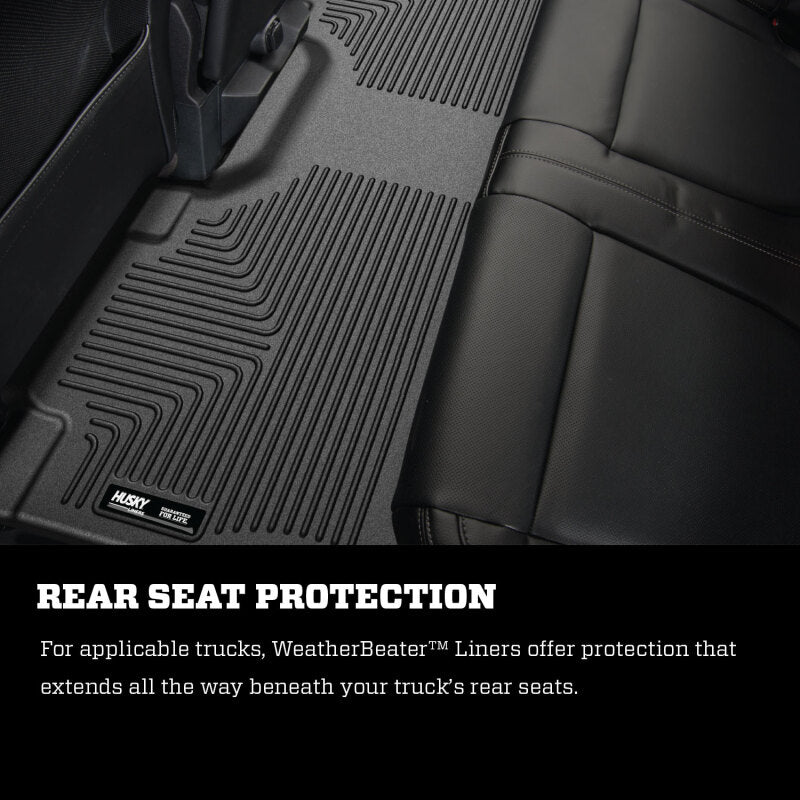 Husky Liners 2024 Toyota Tacoma CC/DC (Manual Trns) Weatherbeater Front & 2nd Seat Floor Liner - Blk