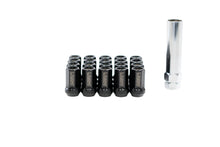 Load image into Gallery viewer, 7-Sided Heptagon Open-Ended Lug Nuts (Black, M12x1.25) -- MRS-LN-7M12125-O-B