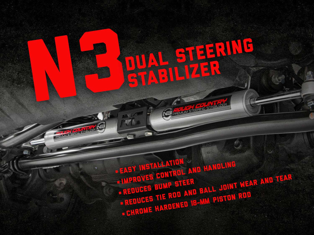 N3 Steering Stabilizer | Dual | 2-8 Inch Lift | Ram 1500 4WD (1994-1999)