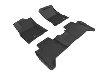 Load image into Gallery viewer, 3D MAXpider 2016-2017 Toyota Tacoma Double Cab Kagu 1st &amp; 2nd Row Floormats - Black