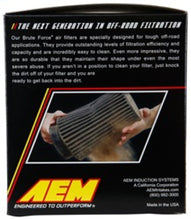 Load image into Gallery viewer, AEM Brute Force Dryflow Air Filter - Conical 6in Base OD / 5.125in Top OD / 5.25in Height