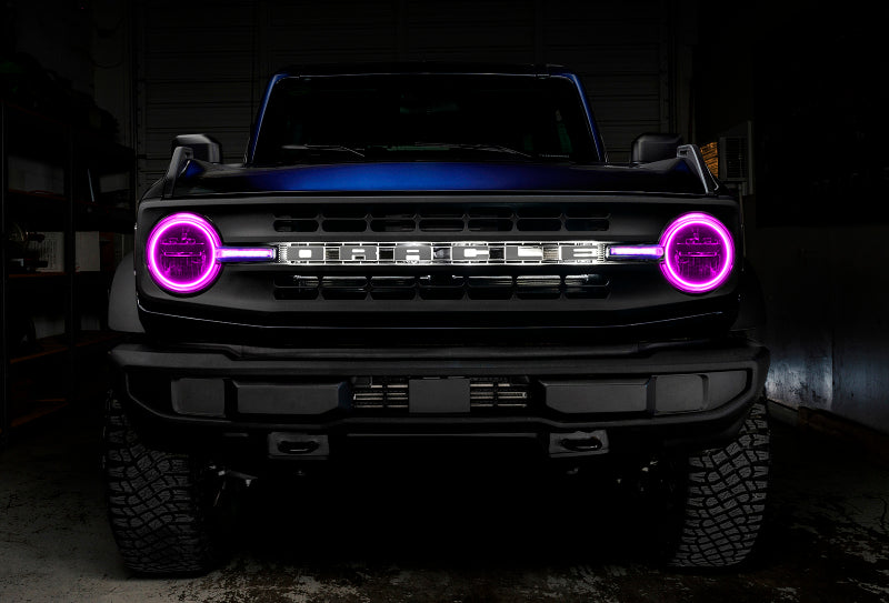 Oracle 21-22 Ford Bronco Headlight Halo Kit w/DRL Bar - Base Headlights -w/RF Controller NO RETURNS