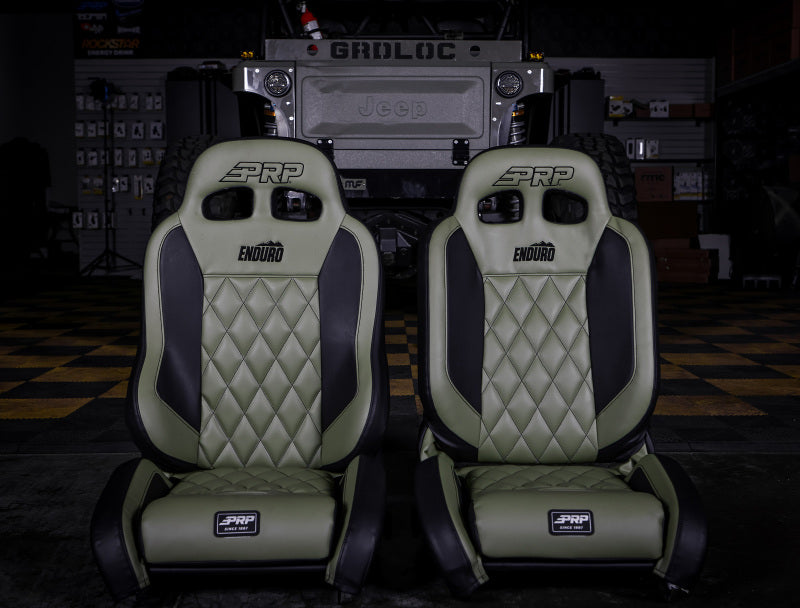 PRP 03-06 Jeep Wrangler TJ Enduro Elite Suspension Seat - Trek Edition - Black (Pair)