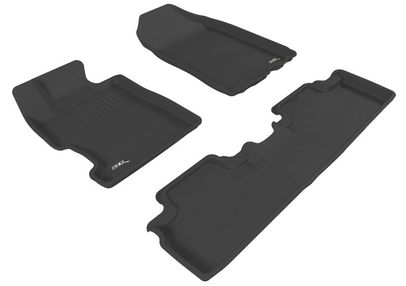3D MAXpider 2006-2011 Honda Civic Coupe Kagu 1st & 2nd Row Floormats - Black