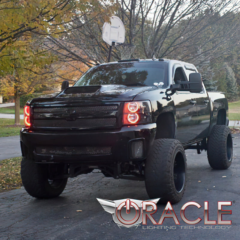 Oracle 07-13 Chevrolet Silverado LED Round Style Headlight Halo Kit - Blue