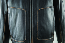 Load image into Gallery viewer, Kuryakyn By River Road Hoodlum Vintage Leather Jacket Black - Small