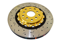 Load image into Gallery viewer, DBA 04-07 STi/2017 BRZ w/Perf. Pkg. 10 Hole Front Drilled/Slotted 5000 Series 2 Pc Rotor w/Gold Hat