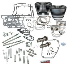 Load image into Gallery viewer, S&amp;S Cycle 07-17 BT S&amp;S 106in Big Bore Hot Set Up Kit w/o Cylinder Heads - Wrinkle Black