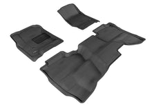 Load image into Gallery viewer, 3D MAXpider 2015-2019 GMC Sierra Double Cab Kagu 1st &amp; 2nd Row Floormats - Black