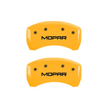 Load image into Gallery viewer, MGP 4 Caliper Covers Engraved Front &amp; Rear Mopar Yellow Finish Black Char 2005 Chrysler 300