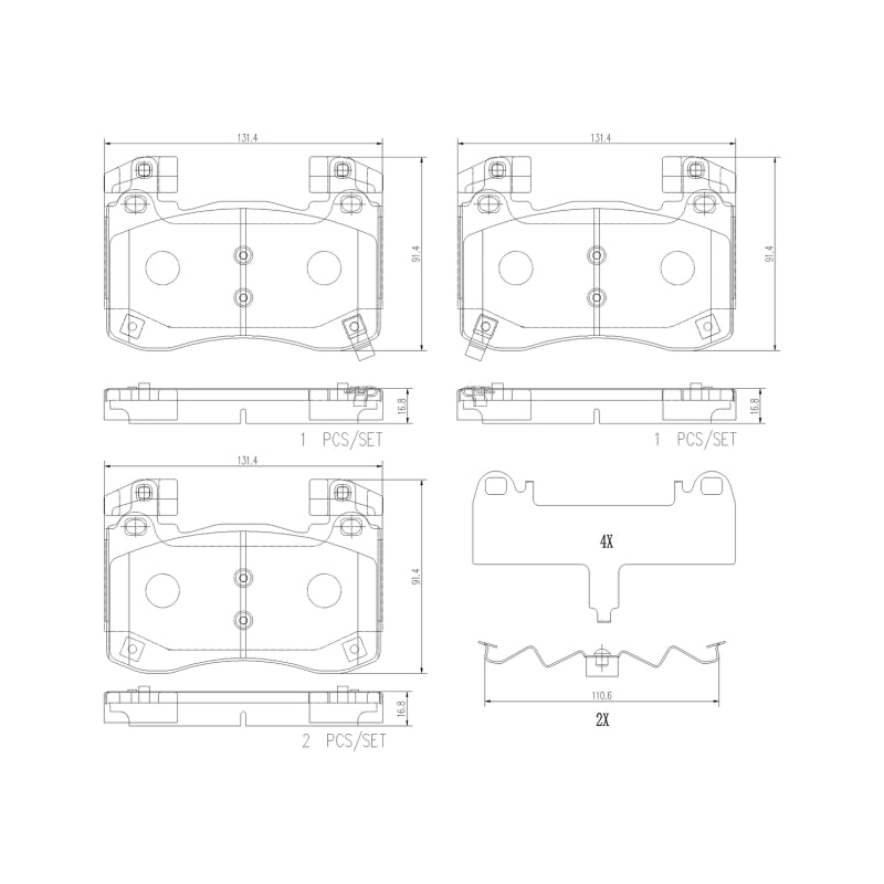 Brembo 18-21 Genesis G70/ Kia Stinger Front NAO Brake Pad